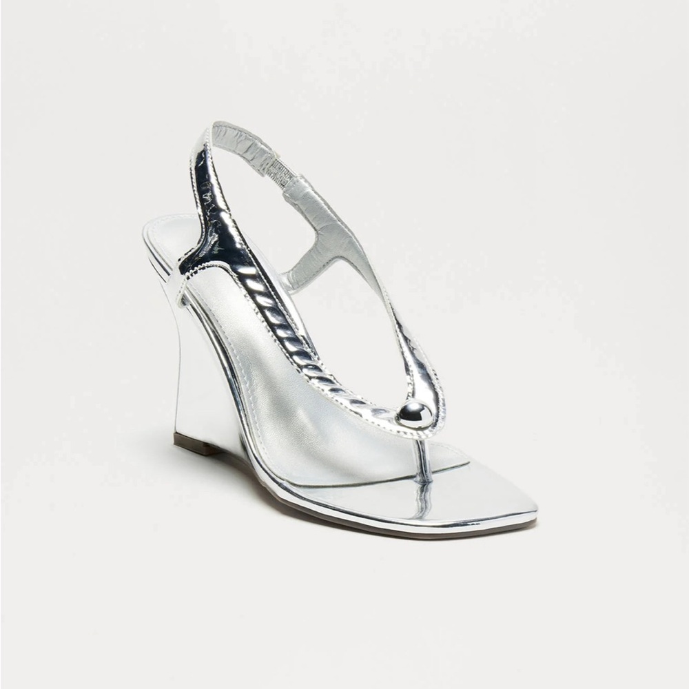 Silver Platform Wedges, Size US 6 -  Brand New